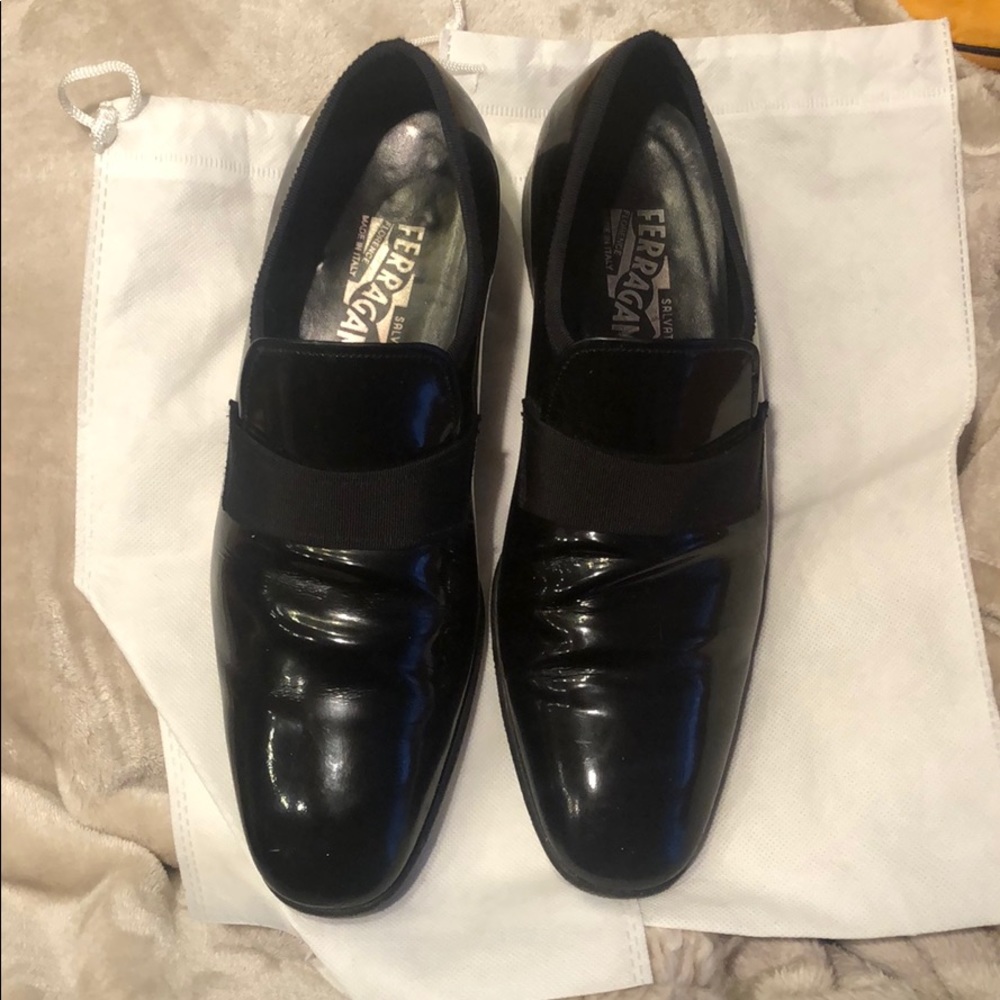 Salvatore Ferragamo Patent Leather Tuxedo Shoes